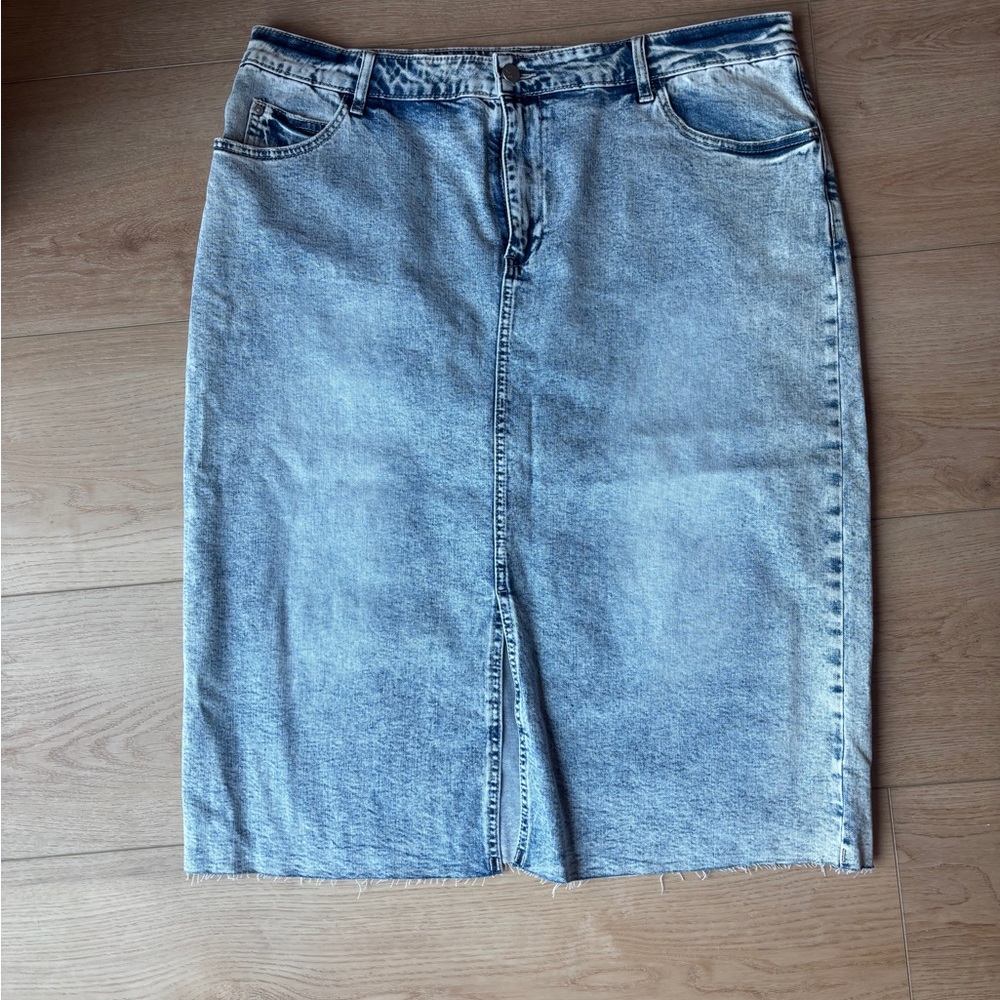 Wash Lab Acid Wash Denim Skirt